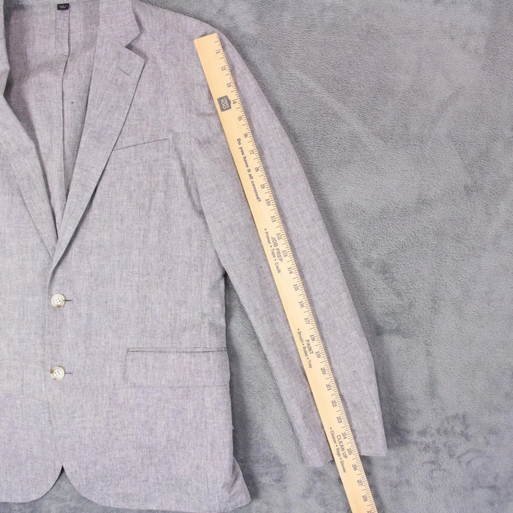 J Crew Ludlow Men 40R Slim Gray Linen Blnd Unstructured Blazer Sport Coat Jacket